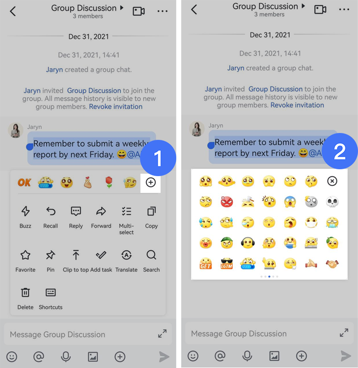 Messenger Send An Emoji Reaction