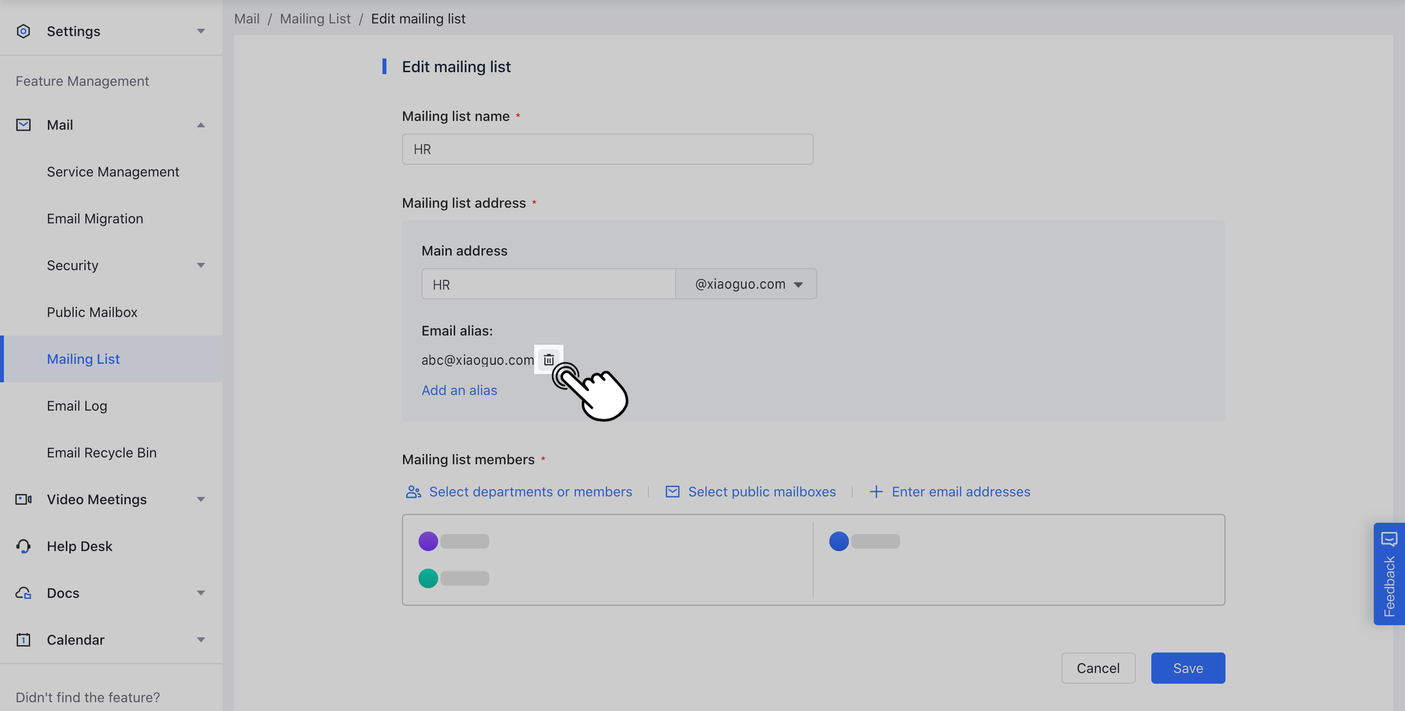 Email Create aliases for public mailboxes and ma