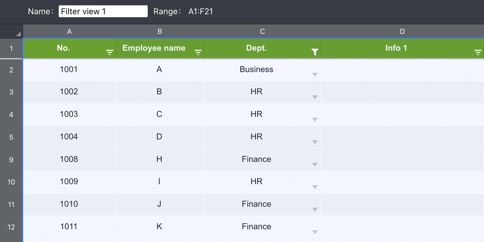 Docs Bagaimana cara menggunakan Filter Tampilan