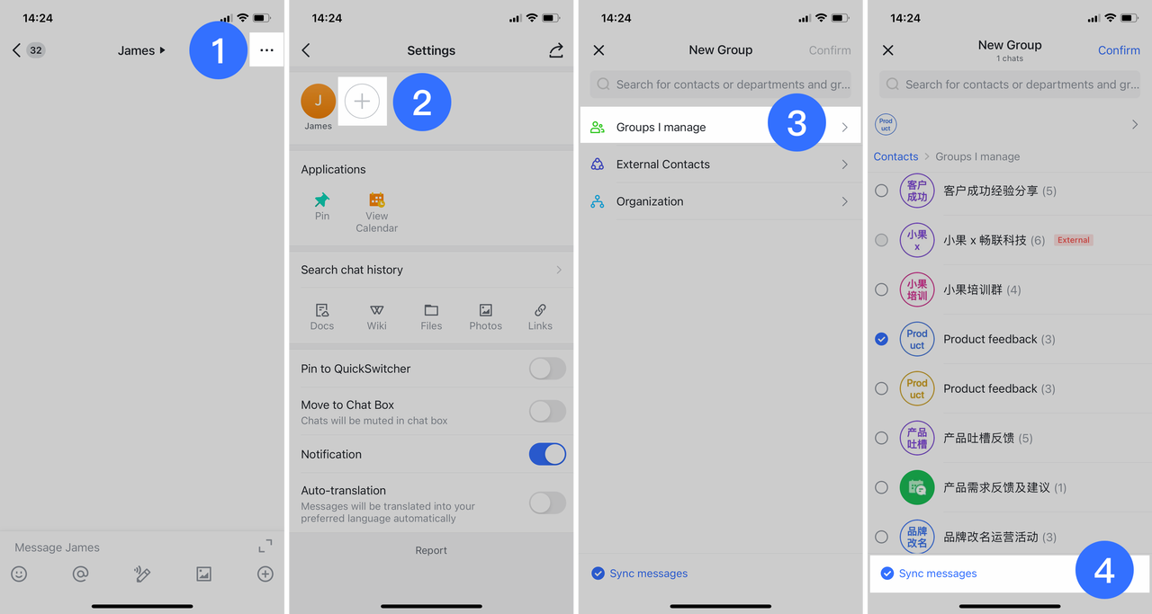 Messenger Create group chats